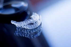 clear aligners sitting on a table