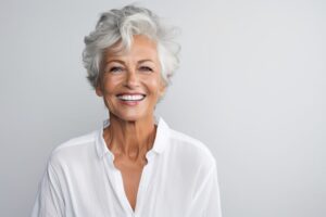Senior woman with glowing, beautiful smile